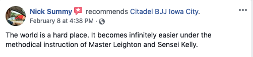 Nick Summy Review Citadel BJJ Iowa City