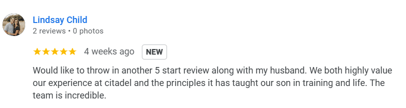5 star review L Child | Citadel BJJ