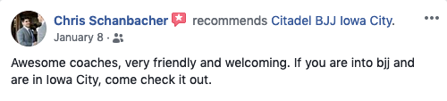 Chris Schanbacher Review Citadel BJJ Iowa City