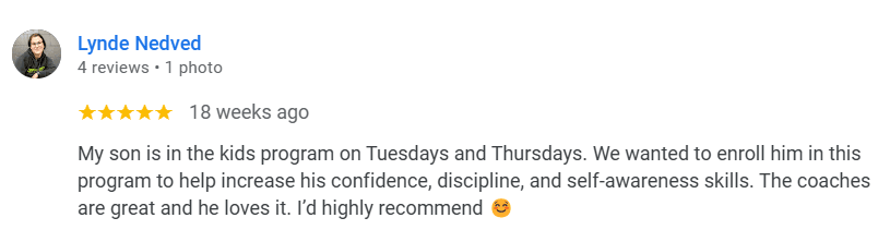 Google Review | Lynde | Iowa City BJJ Kids