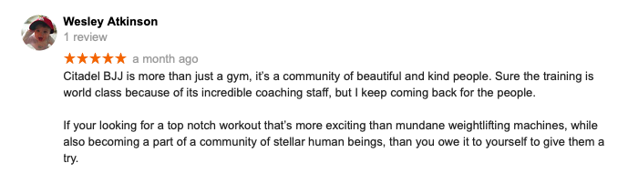 Wesley Atkinson Review Citadel BJJ Iowa City